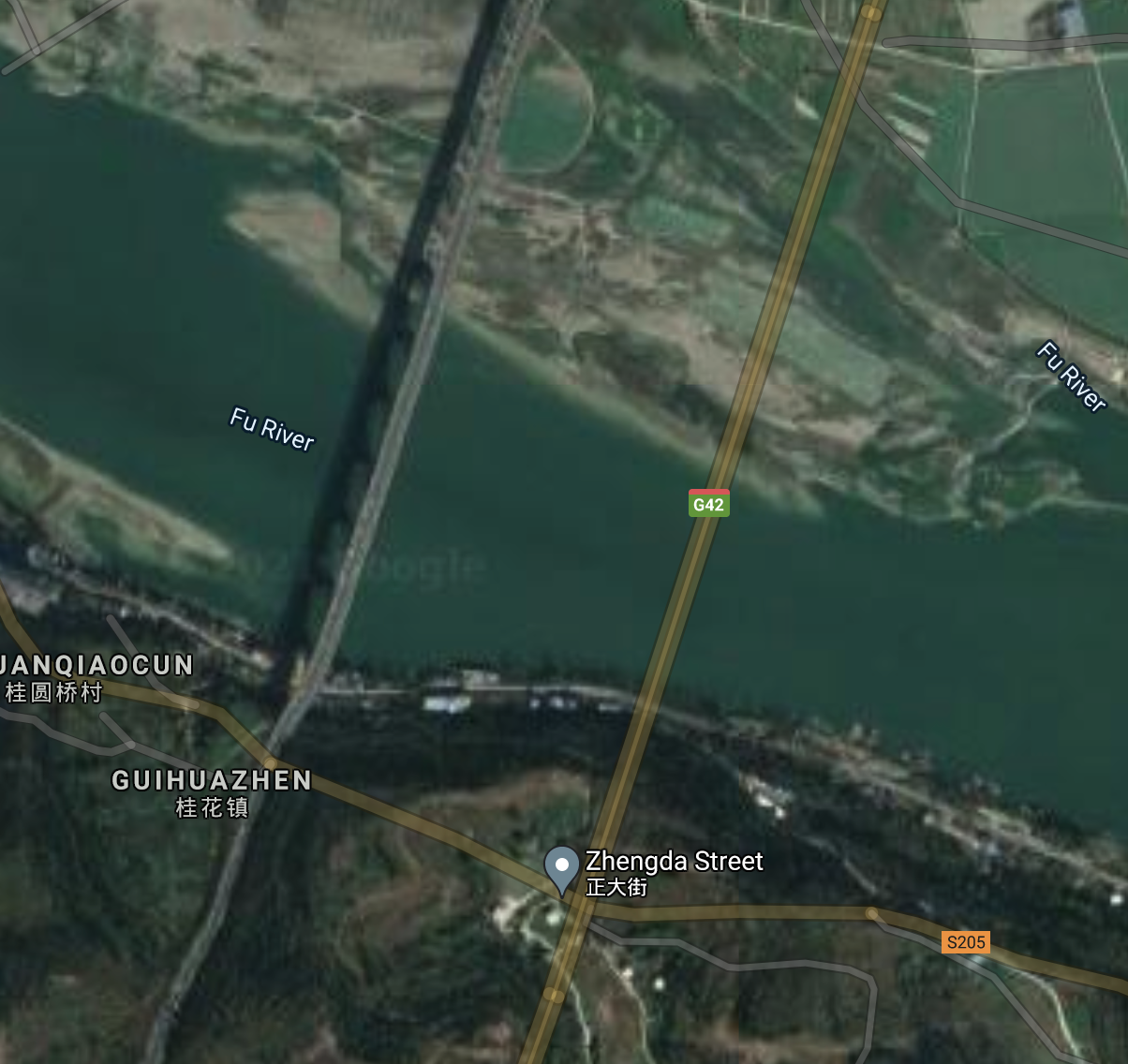 Chinese bridge offset in google maps